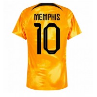 Nederland Memphis Depay #10 Fotballklær Hjemmedrakt VM 2022 Kortermet